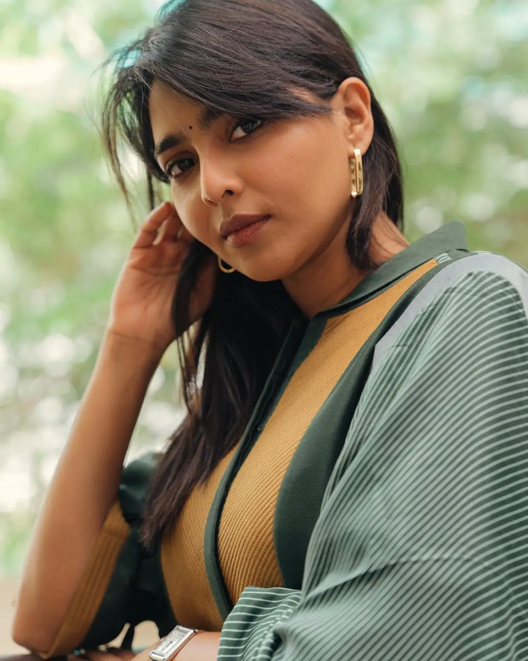 Malayalam Actress Aishwarya Lekshmi in Green Color Dress